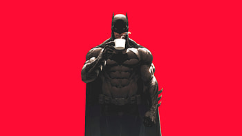 Batman Even Heroes Need A Tea Break, batman, superheroes, artwork, art, digital-art, ai, red HD wallpaper