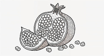 Pomegranate Sketch —, Fruit HD wallpaper