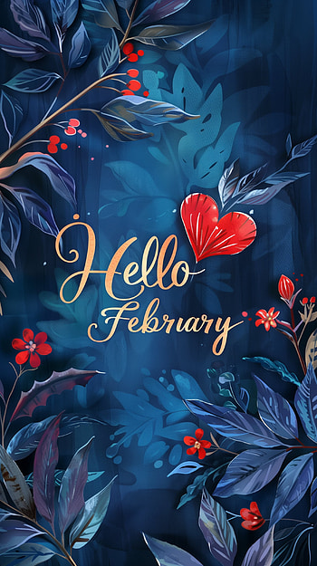 Hello February - Floral Heart Theme HD phone wallpaper