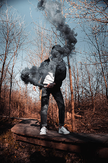 Miscellanea, Miscellaneous, Sneakers, Human, Person, Colored Smoke, Coloured Smoke HD phone wallpaper