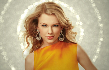 Taylor Swift, blue eyes, blonde, glitter, girl, singer, beauty, woman, cehenot, music, yellow HD wallpaper