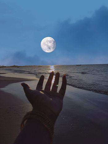 Moon, sky HD phone wallpaper
