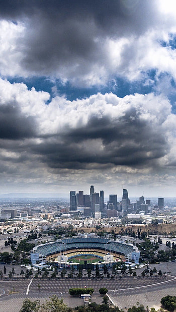 Los Angeles Skyline, Dodgers , Sporty backgrounds, Pride of LA HD phone wallpaper