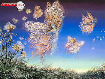 Fairies, flying, nature, abstract HD wallpaper