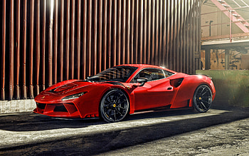 2021, Novitec Ferrari F8 Tributo N-Largo, , front view, exterior, red sports coupe, new Ferrari F8, Ferrari F8 Tributo tuning, Italian supercars, Ferrari HD wallpaper