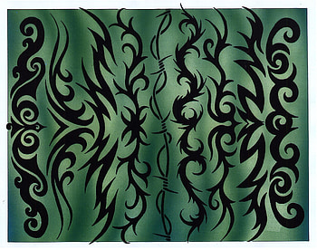 green band tribal tattoos, black, green, tribal, tattoos, band HD wallpaper