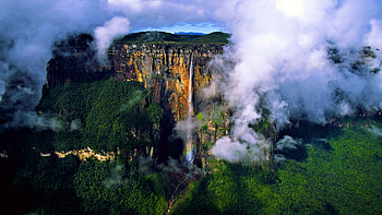 Venezuela, Angel Falls, Mount Roraima, Beautiful waterfalls HD wallpaper