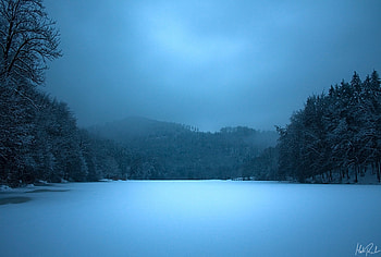 Nature, Ice, Night, Lake, Surface, Frozen HD wallpaper