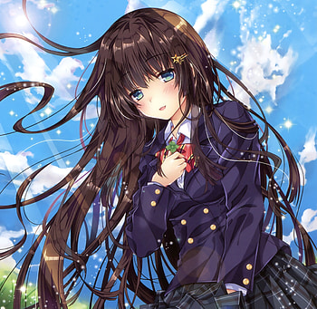 School dress, long hair, dark, outdoor, anime girl, original HD wallpaper