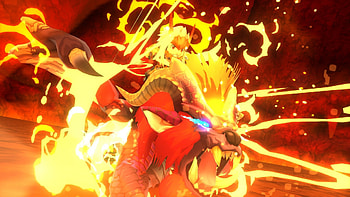 Monster Hunter Stories : Fiery Battle Scene, video game, Monster Hunter Stories HD wallpaper
