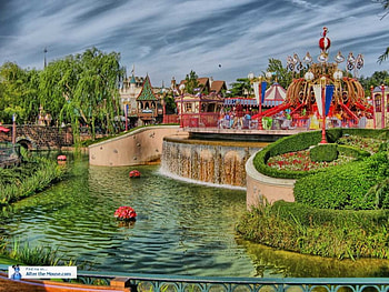 Amusement Park, rides, trees, pool HD wallpaper