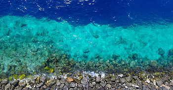 Coast, rocks, sea, aerial view HD wallpaper