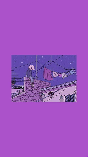 Purple girl, magenta, art HD phone wallpaper