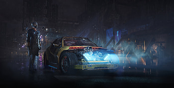 Dark Night Neon Light Car, artist, artwork, artstation HD wallpaper