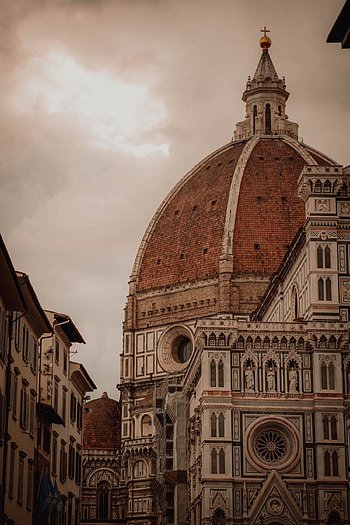 Cathedral of Santa Maria del Fiore, Sunset view, Famous buildings, Classic architecture HD phone wallpaper