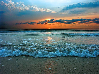 Blue Water, blue, , beautiful, water, sunset, beach HD wallpaper