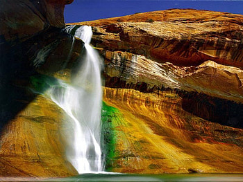 Canyon Waterfalls, falls, water, canyon, rock HD wallpaper