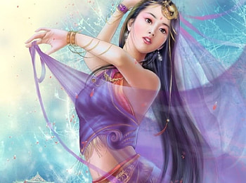Purple gipsy, purple, girl, gipsy HD wallpaper
