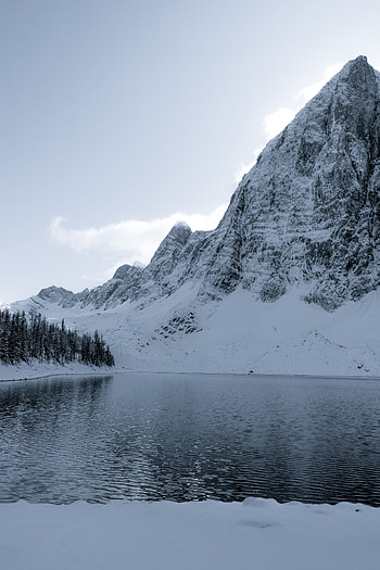 Landscape, Winter, Nature, Snow, Mountain, Lake HD phone wallpaper