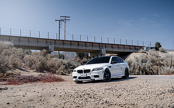 BMW M5 F10, white sedan, exterior, new white M5 F10, tuning F10, tuning M5, German cars, BMW HD wallpaper