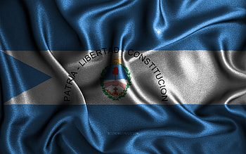 Corrientes flag, , silk wavy flags, Argentine provinces, Day of Corrientes, fabric flags, Flag of Corrientes, 3D art, Corrientes, Provinces of Argentina, Corrientes 3D flag, Argentina HD wallpaper