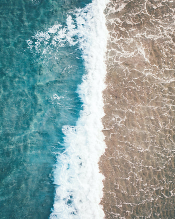 Nature, Water, Sea, Sand, View From Above, Wave HD phone wallpaper
