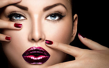 Beauty, black, girl, hand, woman, pink, make-up, face, mofdel HD wallpaper