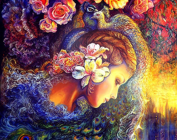 ★Terrific Peacock★, Josephine Wall, flowers, peacock, roses HD wallpaper