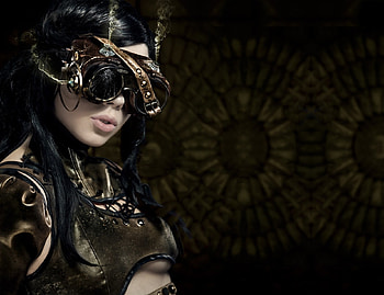 Steampunk Woman, Abstract, Woman, Steampunk, Glasses, Fantasy HD wallpaper