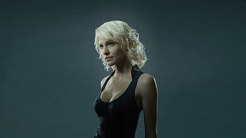 Tricia Helfer Actress, tricia-helfer, celebrities, girls, dress, red HD wallpaper