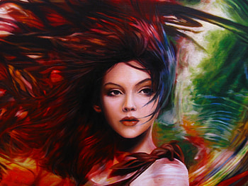 Colorful Hair, colorful, girl, model, hair HD wallpaper