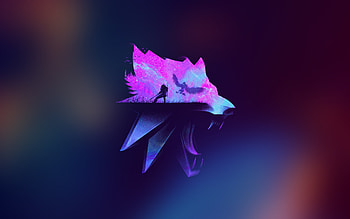 The Witcher logo, , abstract art, creative, The Witcher, artwork, The Witcher abstract logo, fan art HD wallpaper