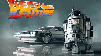 Delorean DMC 12, Back to the Future, R2 D2, Science fiction HD wallpaper