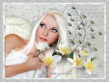 angel, hope, white, flowers, serenity HD wallpaper