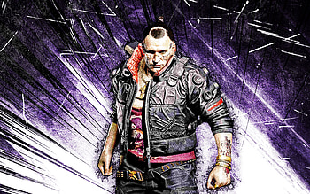 Jackie Welles, grunge art, Cyberpunk 2077, RPG, fan art, Cyberpunk 2077 characters, violet abstract rays, Jackie Welles Cyberpunk HD wallpaper