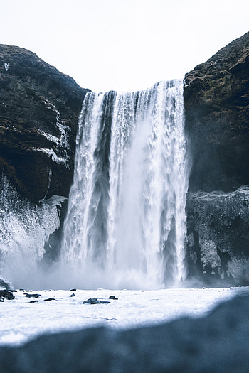 Nature, Water, Ice, Waterfall, Break, Precipice HD phone wallpaper