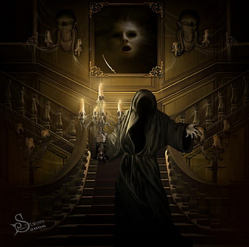 The Butler, abstract, ghost, fantasy, castle, dark, death HD wallpaper