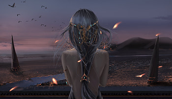 Queen Long Hair Fantasy , queen, fantasy-girls, artist, artwork, digital-art, deviantart HD wallpaper