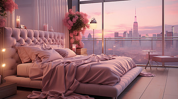 Serene Cityscape Bedroom, bedroom HD wallpaper
