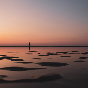 Nature, Water, Twilight, Beach, Shore, Bank, Dark, Silhouette, Dusk HD phone wallpaper