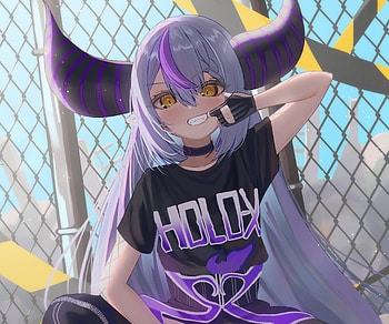 La+ Darknesss, hololive, La+ Darknesss (Virtual Youtuber), Anime, Virtual Youtuber HD wallpaper