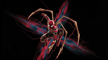 Iron Spider Avenger Arsenal, spiderman, superheroes, artwork, art, digital-art, dark, ai, black HD wallpaper