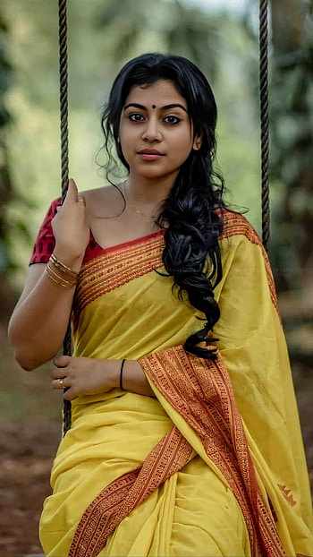 Shruthi Ramachandran, malayalam actress are, saree beauty HD phone wallpaper
