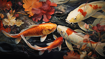 Vibrant Koi Fish - Exotic Pond Art, fish, Animal, koi HD wallpaper