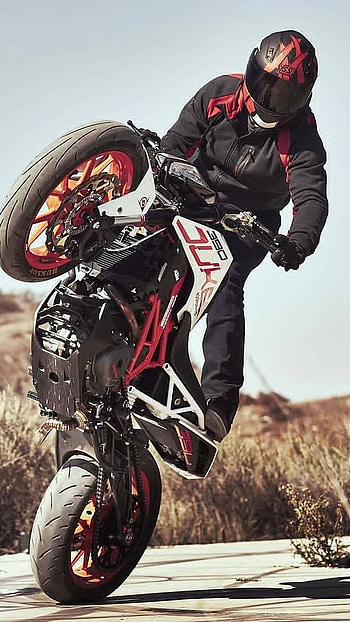 Ktm Rc 390, Bike, Stuntman, stunt HD phone wallpaper