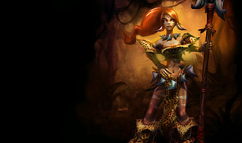 Nidalee - The Bestial Huntress, nidalee, blonde, nidalee splash, cg, league of legends, , female, huntress, splash, girl, the bestial huntress, action, fantasy, video game, pretty, weapon HD wallpaper