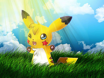 starchu the fan made pkmon, electric, mouse, cute, starchu, stars, pikachu, pokemon HD wallpaper