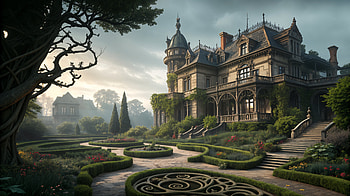 Victorian Elegance: Ultra, Victorian era, mansion, garden, architecture, landscape HD wallpaper