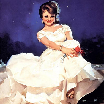 Breathtaking Helen, earrings, white dress, painting, gold bracelet, red roses, dark brown, gold shoe HD wallpaper