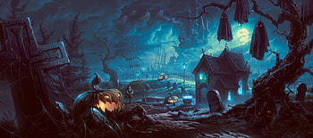 art night trees halloween pumpkin vampire HD wallpaper